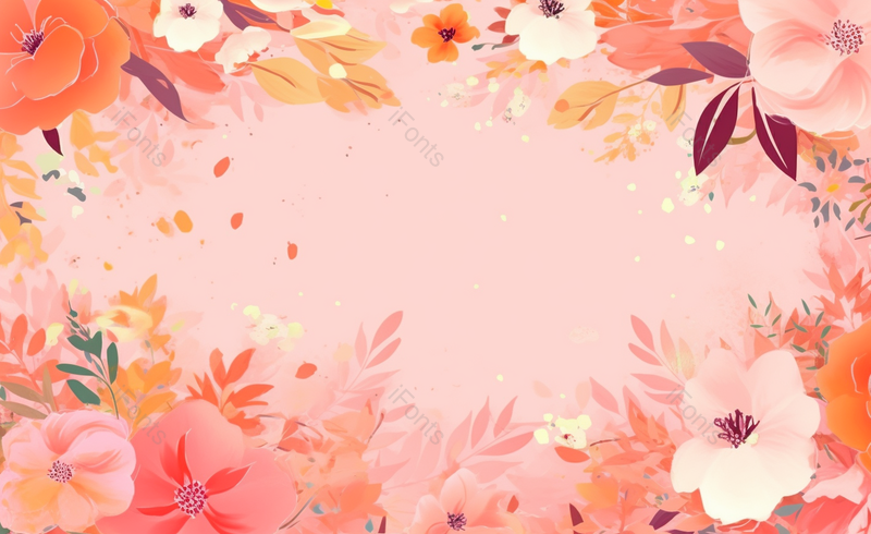 粉色花丛卡通手绘场景,插画/手绘图,插画/手绘图库,插画/手绘图下载,插画/手绘